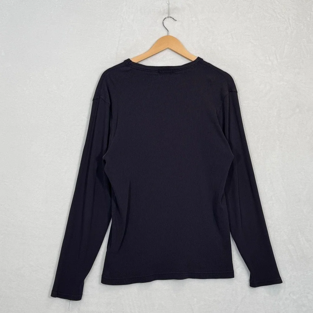 Polo Jeans Co Ralph Lauren Navy Blue Ribbed Long Sleeve Shirt Large